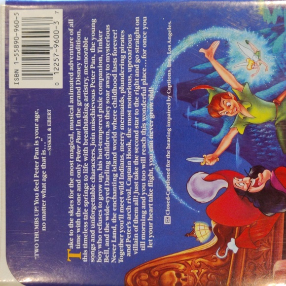 Walt Disney Peter Pan Black Diamond Classic Vintage VHS Movie Tape - Picture 3 of 7